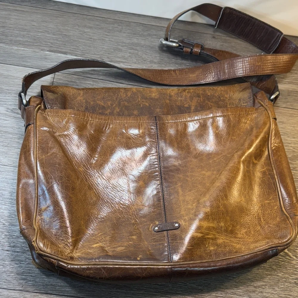 Vintage Frye Brown Leather Men's Messenger Bag